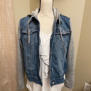 Hooded Jean Jacket made by Mudd